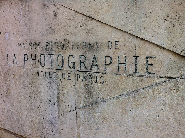Sign outside the Maison Europeenne de la Photographie in Paris