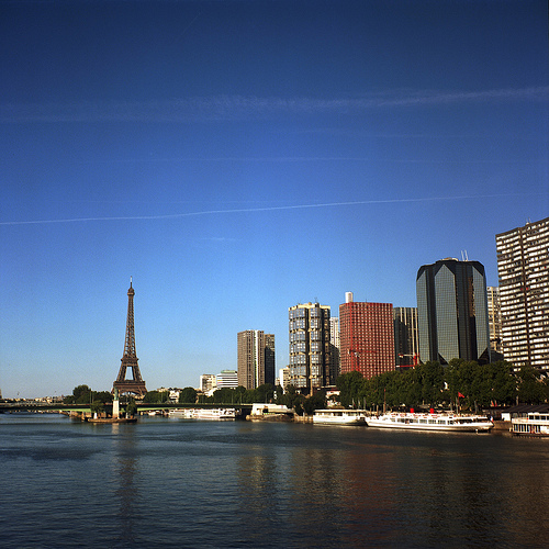 The paris Skyline in colour taken on a Rolleicord 1A