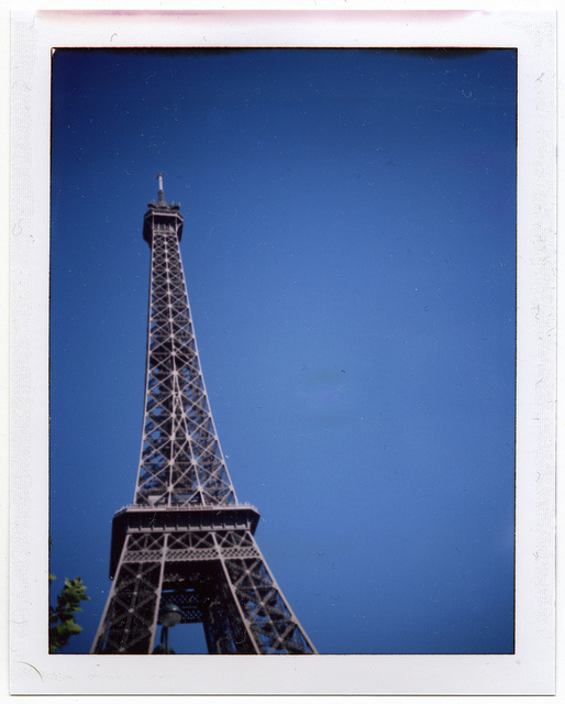 Eiffel tower on a Polaroid