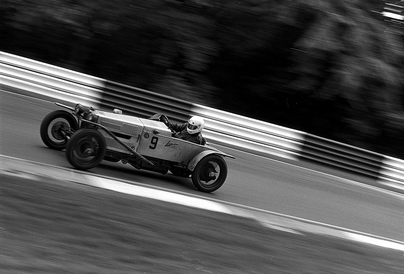 The G/N Ford Piglet car racing at Cadwell Park