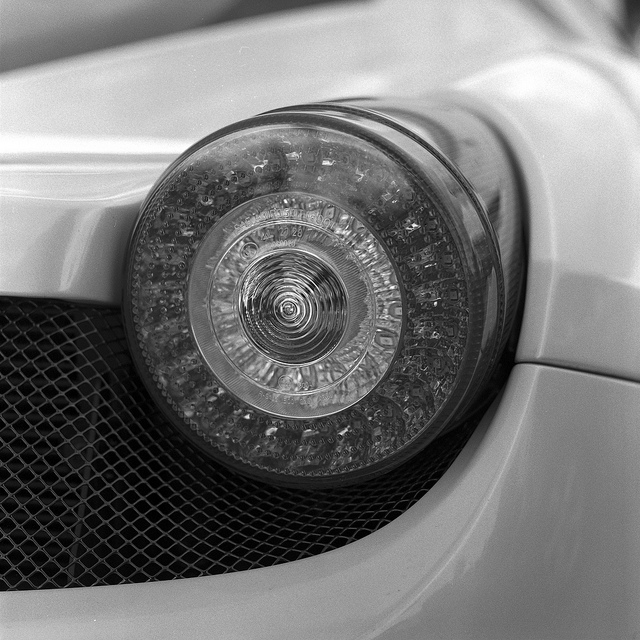 The rear light of a Ferrari 458