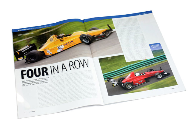 Double page spread featuring my images from Harewood Hillcimb