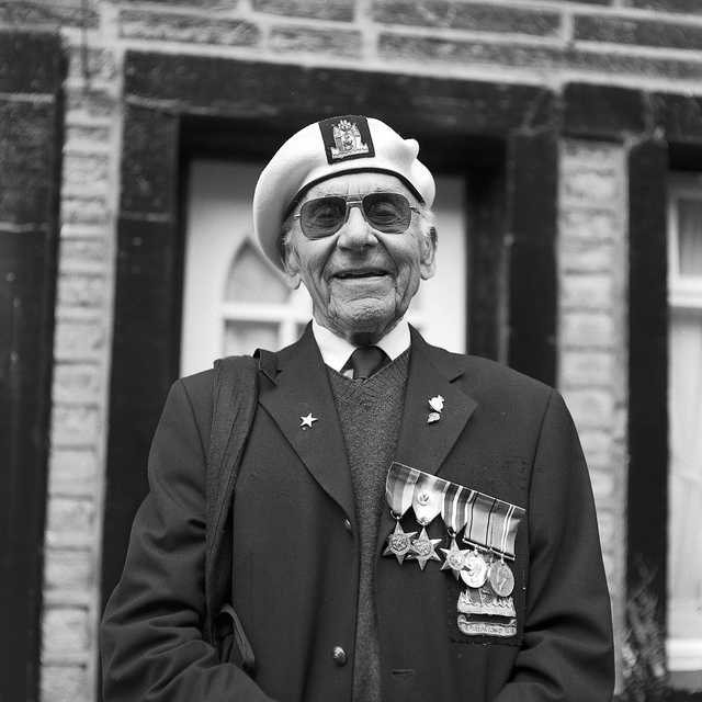 Veteran at Haworth 1940s weekend 