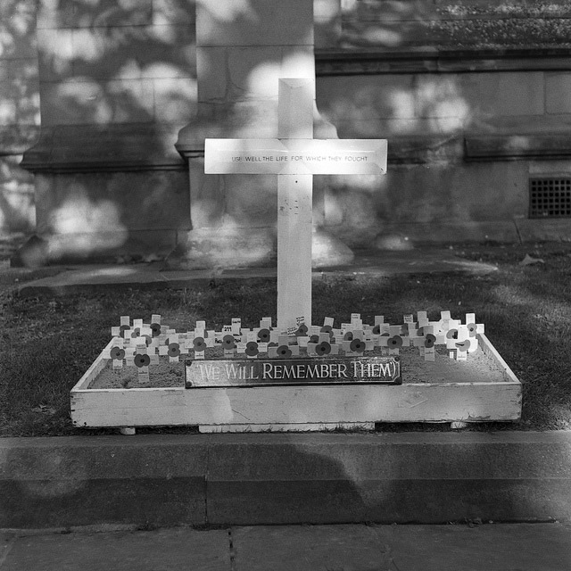 Cross to remember soldiers by Wakefield Cathedral