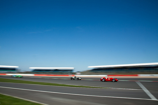 Ferrari racing through Copse at Silverstone