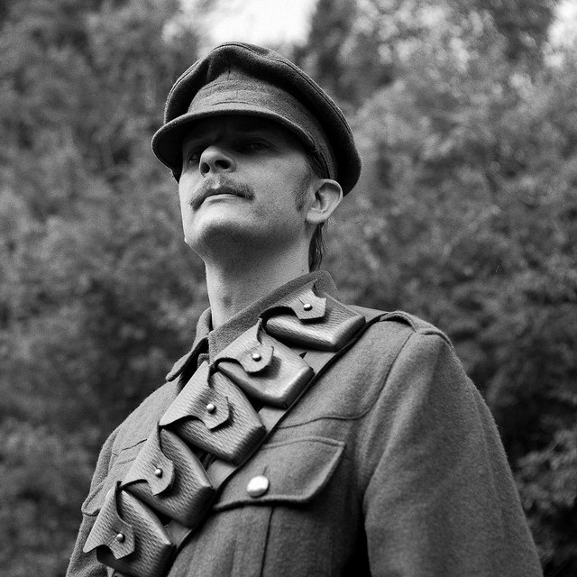 Man dressed in First World War uniform.